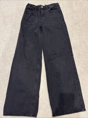 abercrombie kids high rise ultra wide leg jeans | 9/10 LONG | washed black